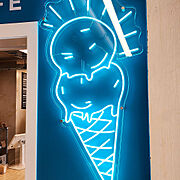 Teal LED neon icrecream light